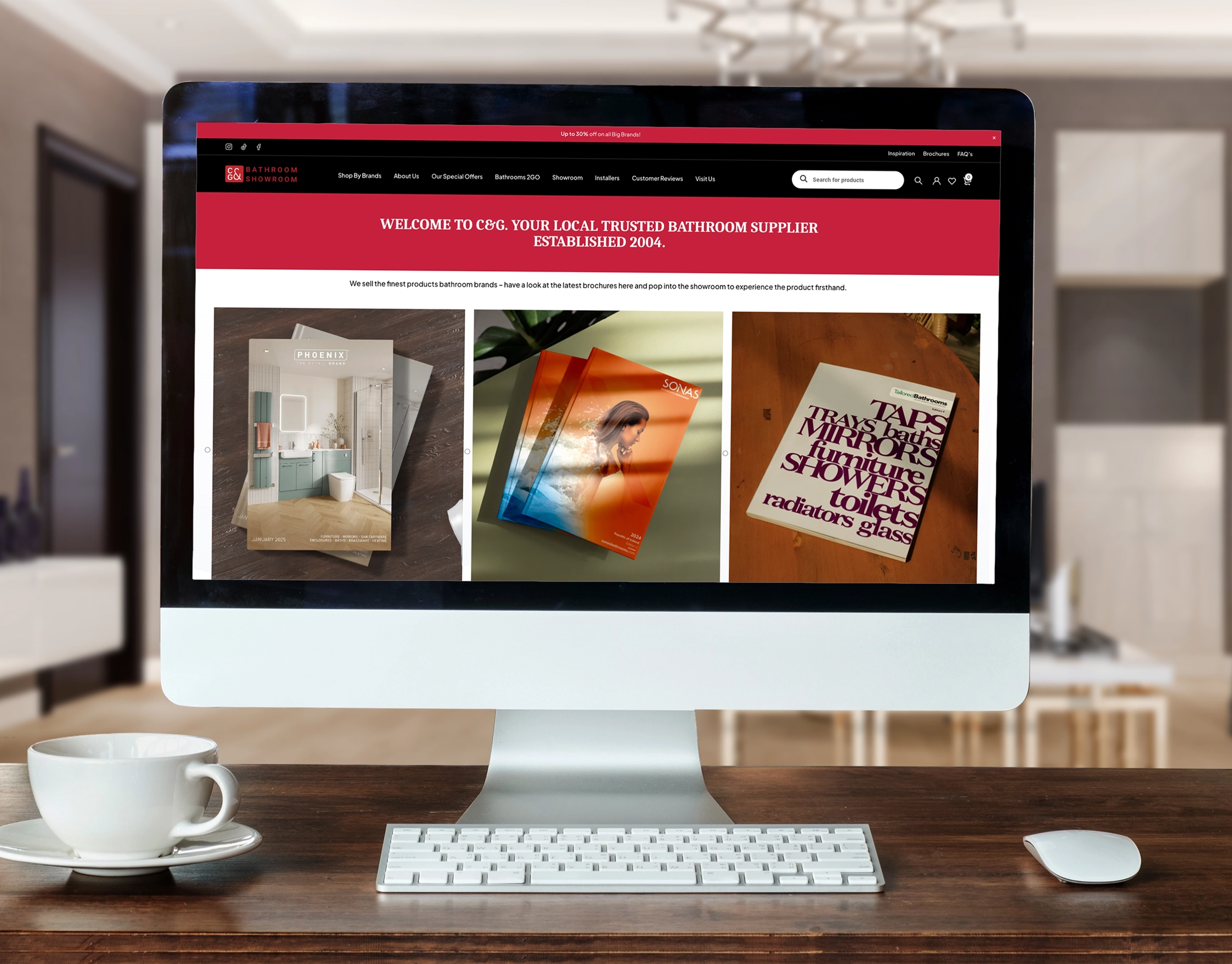 C&G Bathrooms property platform web development London - Branding and visual identity design by Flitzen UK