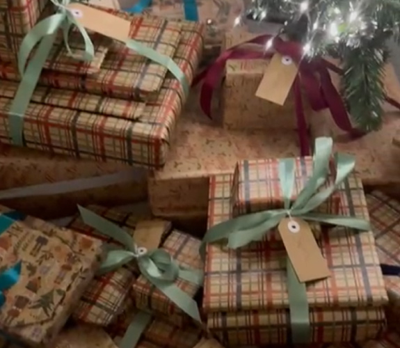 Vorto's Toy Project - team packing Christmas presents for underprivileged children